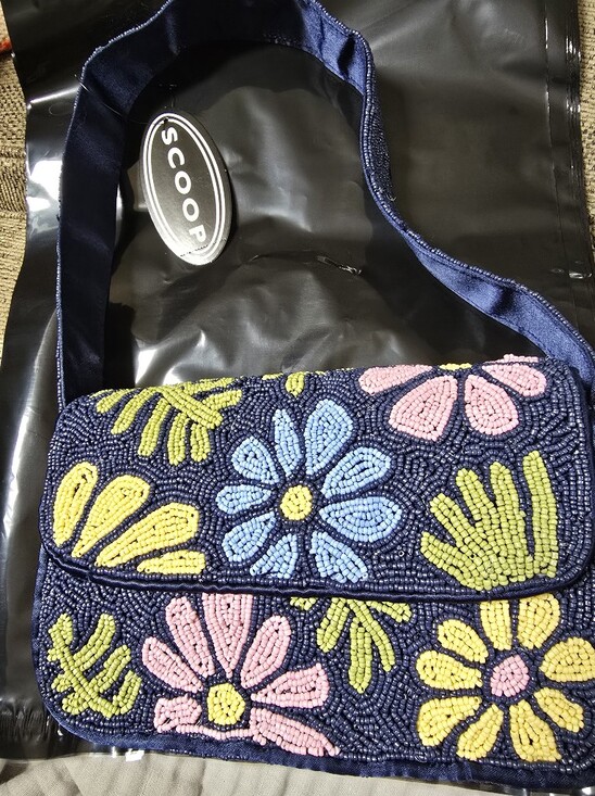Scoop Handbags - NWT Scoop Floral Beaded Shoulder Bag